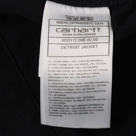 NWT Carhartt WIP Detroit Jacket (Spring) in Black (Rinsed) Dearborn Canvas (M) - Picture 6 of 6